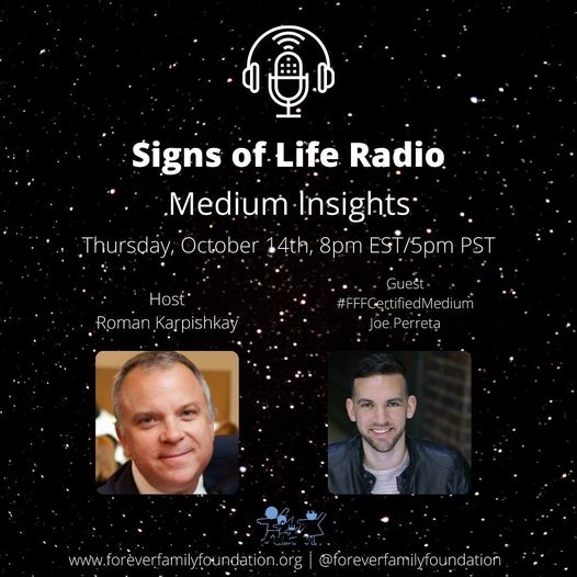 Signs of Life radio production of Medium Insights with Roman Karpishka and guest medium Joe Peretta