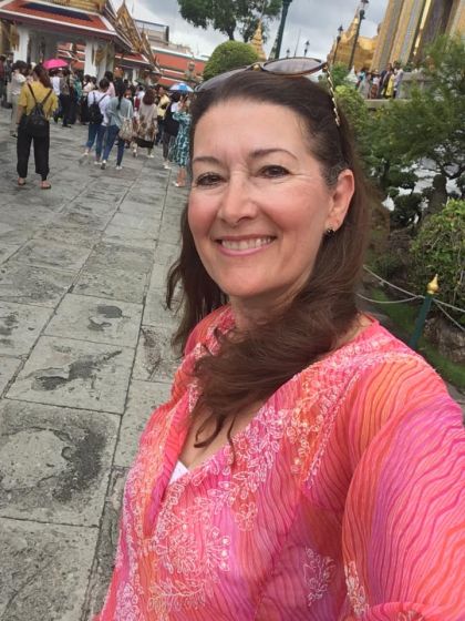 Maria Baltazzi, Emmy-winning TV producer, wellbeing teacher, world traveler, and travel designer