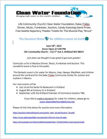 Clean Water Foundation - The Greatest Water for Children Event on Earth