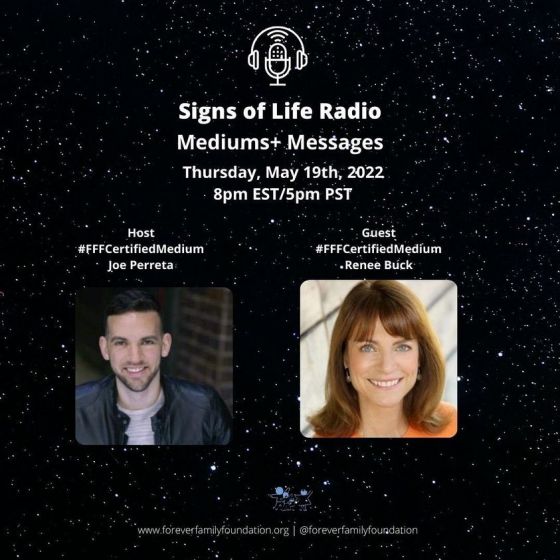 Joe Perreta hosting Mediums & Messages on Signs of Life talk radio.  Interviewing certified guest medium Renee Buck