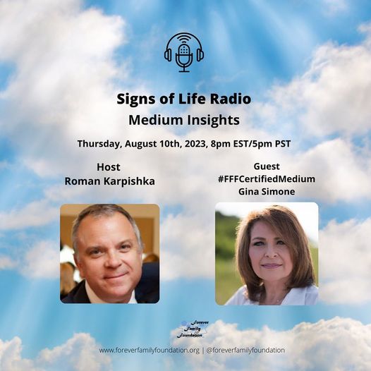 Medium Insights with Roman Karpishka and Gina Simone  Signs of Life Radio: Medium Insights is tonight!