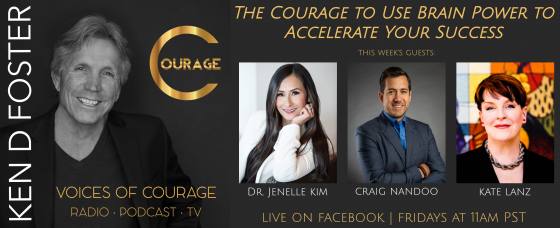 Guests, Dr Jenelle Kim, Craig Nandoo and Kate Lanz - the courage to use brain power to accelerate your success