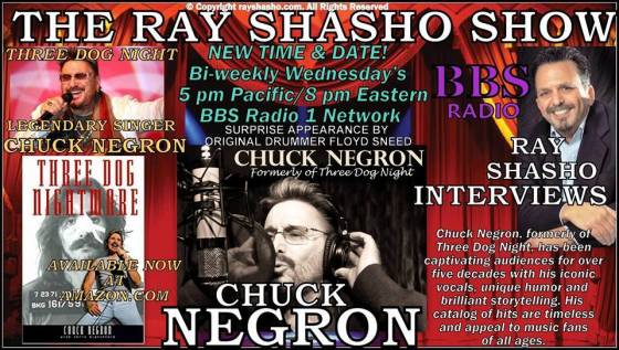 Ray Shasho Welcomes Three Dog Night Legend Chuck Negron