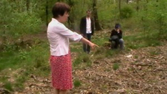 Toos Neijenhuis, survivor of Catholic Ninth Circle child sacrificial cult, identifies a mass grave of murdered children near Holten, Netherlands, 2014