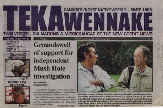 The censored excavation of children's remains at the Mohawk residential school, Brantford, Ontario by Mohawk elders and the ITCCS/Kevin Annett (October-November, 2011):