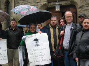 Kevin Annett and residential school survivors at Christ Church Anglican, Vancouver, 2009